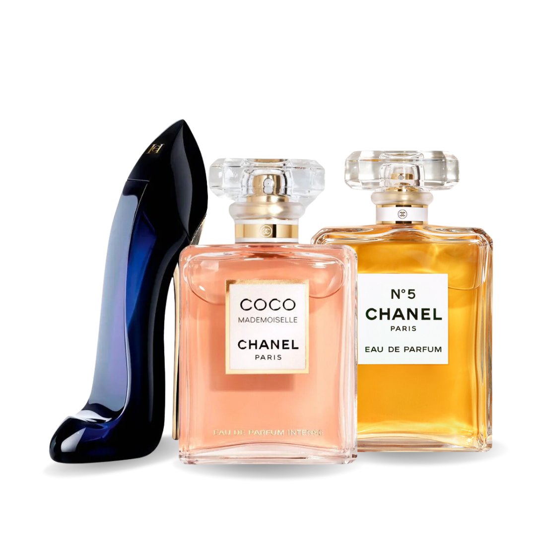 3 darabos promóciós csomag: GOOD GIRL, COCO MADEMOISELLE és Chanel Nº5 100 ml.