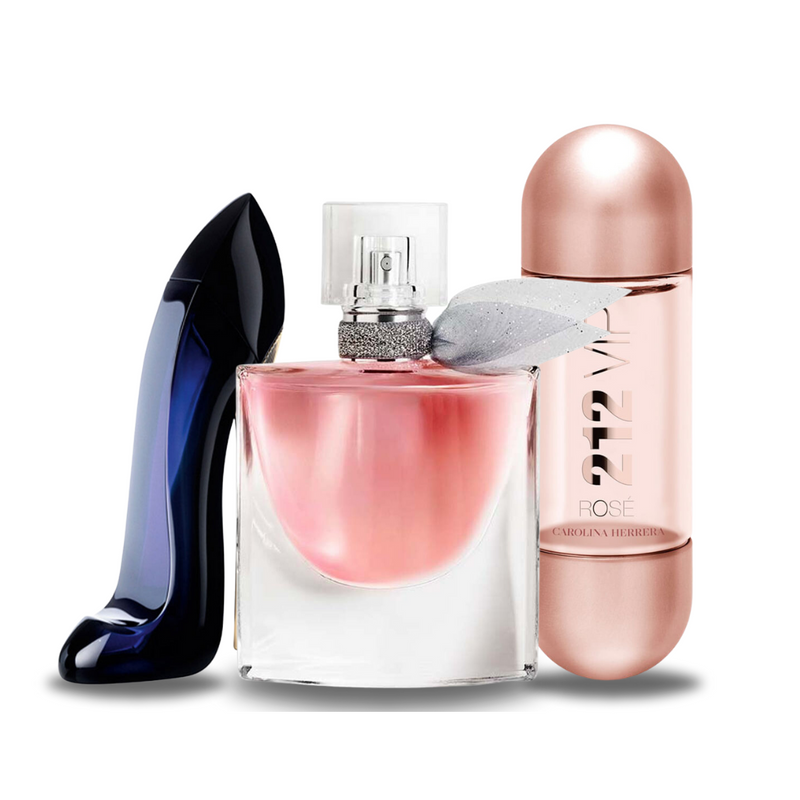 3 darabos promóciós csomag: GOOD GIRL, Lancôme LA VIE EST BELLE és 212 VIP ROSÉ 100 ml.